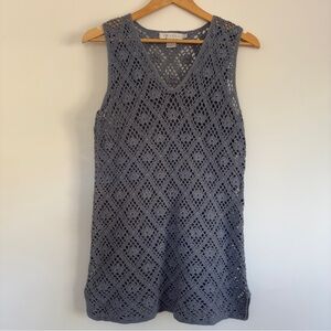 VTG Tweeds Crochet Tunic/bikini cover up in blue Size: Small
